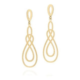 Brincos Rommanel Gotas Trabalhadas Entrela�ada 18k 525439 Cor Dourado
