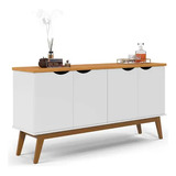 Buffet Prism 4 Pt Branco E Cinamomo
