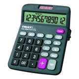 Calculadora De Mesa Trully 12dig visor Incl preta Procalc Cor Preto