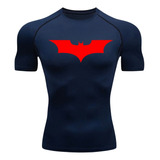 Camisa Compresso Batman Manga Curta Treino Academia