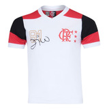 Camiseta Braziline Zico Retro Flamengo Infantil Branco E V