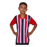 Camiseta Infantil So Paulo Tricolor Listrada Oficial
