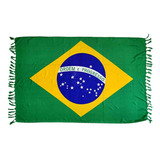 Canga De Praia Polister Estampa Bandeira Do Brasil Cor Verde Amarelo Tamanho U