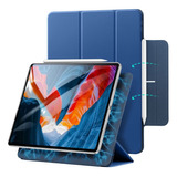 Capa Case Magntica P iPad Air 4 E 5 Protege Apple Pencil Cor Azul escuro