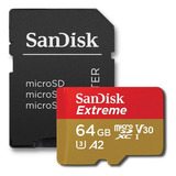 Carto De Memria 64gb Micro Sd Extreme 170mbs V30 Sandisk