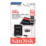 Carto De Memria Sandisk Sdsquar 064g gn6mn Ultra Com Adaptador Sd 64gb