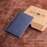 Carteira Masculina Porta Cart�es Duo Slim Couro Leg�timo Cor Marinho