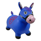 Cavalinho Pocot Upa Upa Infantil De Borracha Com Luz E Som Cor Verde escuro Forma Cavalo Azul