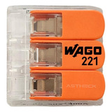 Conector Emenda Wago 3 Vias 4mm Transparente 221 413 10 P