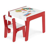 Conjunto Mesa E Cadeira Infantil Vermelha 992 Junges Cor Vermelho