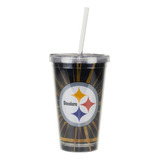 Copo Nfl Com Canudo Pittsburgh Steelers 480ml Color preto