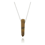 Cord�o A�o Inox Difusor Unissex Pedra Olho De Tigre Natural