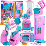 Cozinha De Brinquedo Zuca Toys Kit Cozinha Faz De Conta 35 Peas Rosa