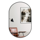 Espelho Ovalada De Parede Mirror Store Oval Do 80cm X 50cm Com 80cm De Dimetro Quadro Preto