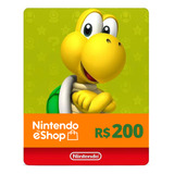Gift Card Nintendo Switch 3ds Wii Eshop Brasil R 200 Reais
