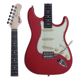 Guitarra Eltrica Memphis Stratocaster Mg 30 De Amieiro Fiesta Red Satin Com Diapaso De Jacarand