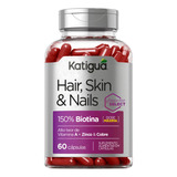 Hair Skin Nails Biotina Dose Máxima 60 Cápsulas Katigua