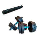 Halter Ajustável 20kg C/ Barra P/ Treino De Musculação Goper Cor Preto E Azul