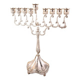 Hanukkah Menorah Metal Candelabro Centro De Mesa Castiçal 9