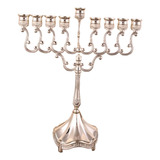 Hanukkah Menorah Metal Candelabro Centro De Mesa Castiçal 9