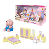 Happy Families Playset Quarto E Figura