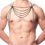 Harness Body Chains Ricok Masculino Corrente Preta All Black
