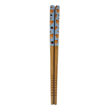 Hashi De Bambu Infantil Azul Com Urso 1 Par