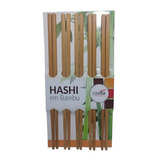 Hashi Kit 10 Pares Para Cozinha Oriental Sushi Bambu Lavável