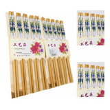 Hashi Kit 10 Pares Para Cozinha Oriental Sushi Bambu Lavável