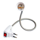 Haste Flexível E27 Adaptador Lâmpada Tomada 60 Cm 110v/220v