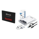 Hd Externo - Ssd Sandisk Plus 1tb + Case Usb 3.0 Sata 3