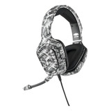 Headset Fone Gamer P3 Camuflado C/mic P/ps4/celular C/adapt Cor Cinza