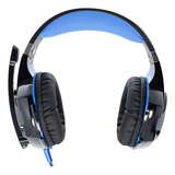 Headset Fone Ouvido Knup Gamer Pc Celular Ps4 Ps5 Xbox Over Cor Preto Y Azul Kp-455a