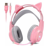 Headset Gamer 50mm Rosa P2 3,5mm