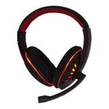 Headset Gamer Exbom Hf-g310p4 Preto E Vermelho C/ Luz Led