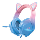Headset Gamer Fone De Ouvido Microfone Pc Usb P2 Gatinho Rgb