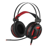 Headset Gamer Redragon Minos H210 Usb Preto C/ Vermelho
