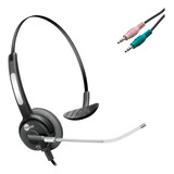 Headset Monoauricular P2 3,5mm Microfone Tubo Voz Htu310 Cor Preto Luz