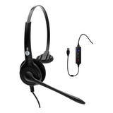 Headset Usb Voip C/ Cancelador De Ruídos Mod. Premium Fp 350 Cor Preto