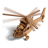 Helicóptero 3 Hélices Brinquedo Quebra Cabeça 3d Mdf Souza