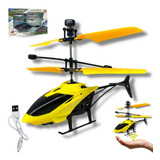 Helicóptero De Brinquedo Com Sensor - Amarelo Voa Drone