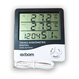 Higrometro Digital Medidor De Temperatura E Umidade Relógio 