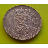 Holanda - Prata Linda Moeda 1 Gulden De 1956 S/fc