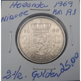 Holanda: Linda Moeda 2 1/2 Gulden 1969 - Escassa - 30 Mms