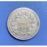Holanda: Prata Bela Moeda 10 Cents 1928 - Escassa