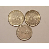 Holanda 1/4 Gulden -1944/1947/1960 Prata-