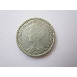 Holanda Moeda Prata 25 Cents 1914