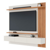Home Theater Suspenso Sala De Estar Painel Ripado Tv 70 Pol
