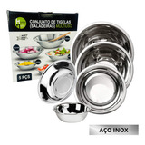 Hoome & More Saladeira 5 Tigelas Aço Inox Vasilha Bacia Multiuso Grande