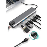 Hub Adaptador 5 Em 1 Tipo C Usb 3.0 Hdmi Rj45 Micro Sd Tf